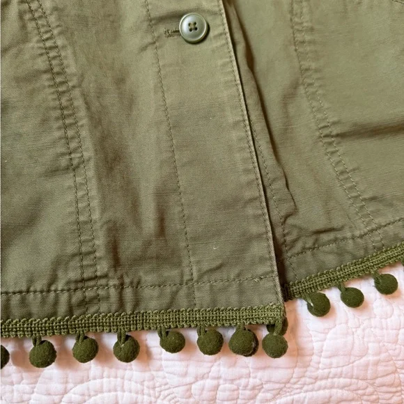 Talbots cotton jacket blazer Pom Pom trim - Picture 5 of 7